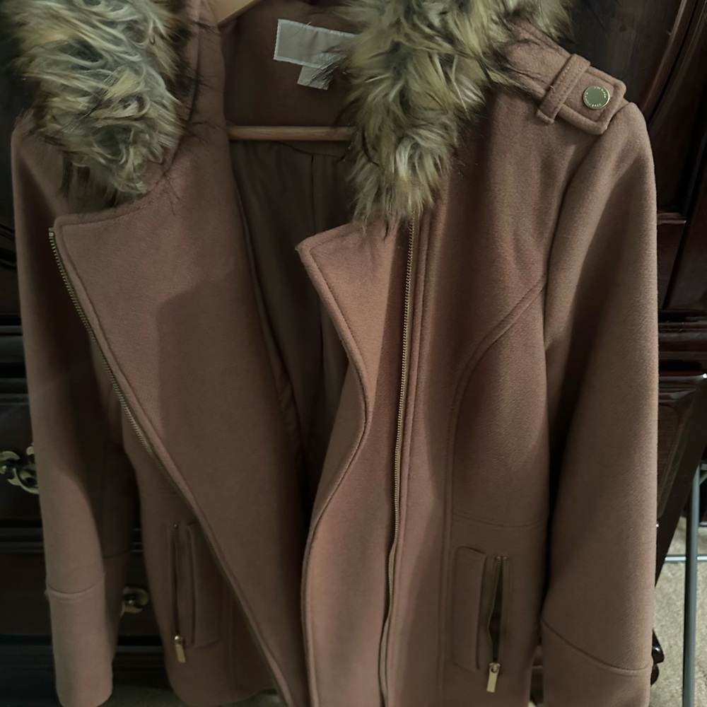 Michael Kors Tan fur hood jacket